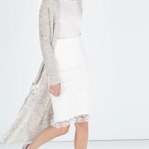 Zara Lace Crochet Pencil Skirt